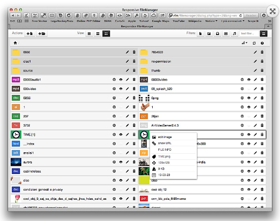 Responsive File Manager screenshot